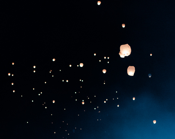 Lanterns in the sky at the Lantern Festival. 